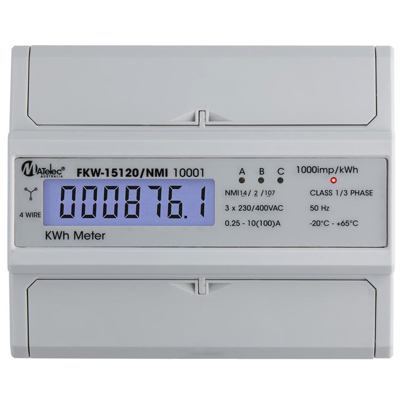 MATelec NMI Approved Sub Meter - 3 Phase, 100A