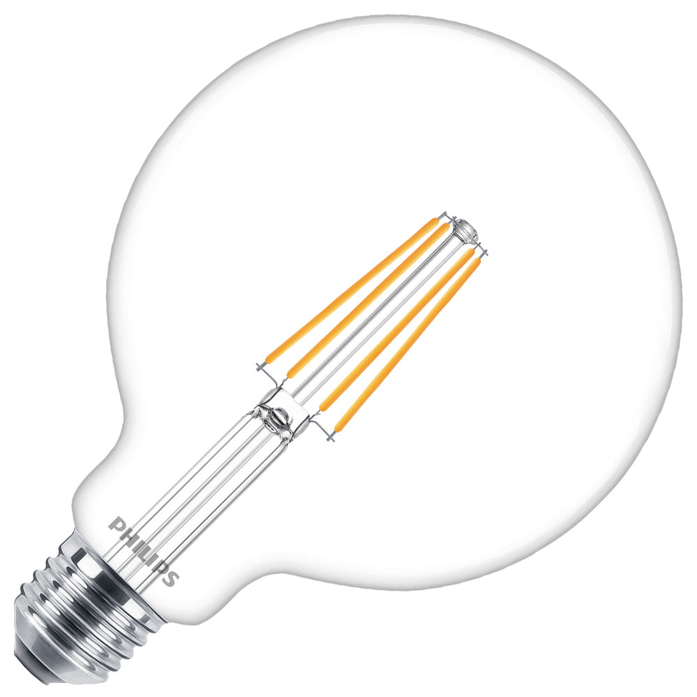 LED filament bulb, P45 sphere, 6W / 806lm, E27 base, 4000K