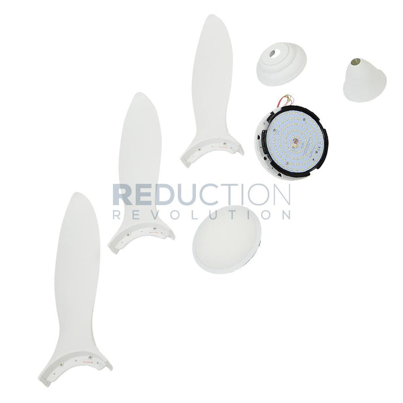 White Ceiling Fan With Light Parts (Image 1 of 2)