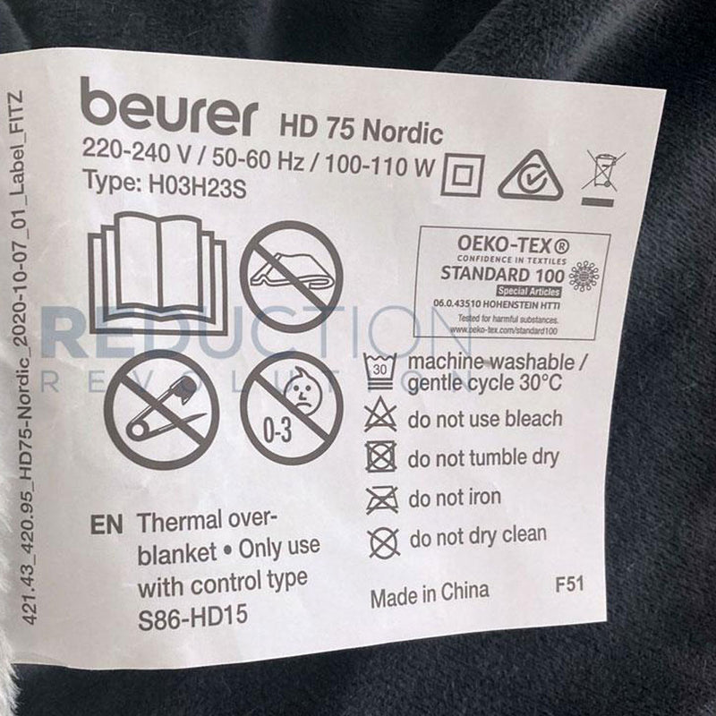 Beurer Nordic Heated Throw - Charcoal