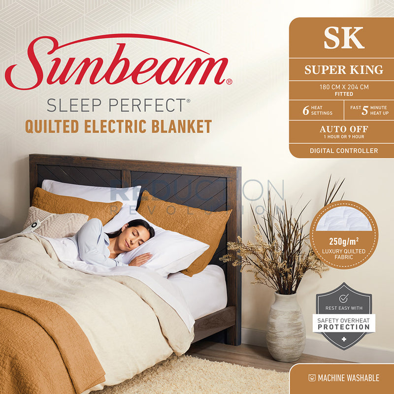 Sunbeam Super King Bed Quilted Electric Blanket