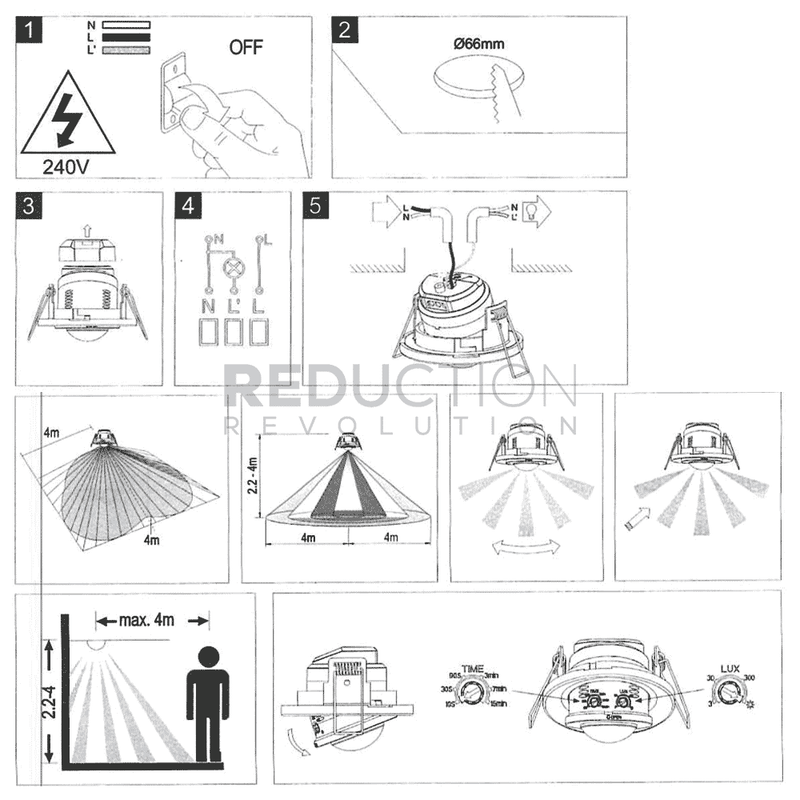 EGLO Recessed PIR Motion Sensor