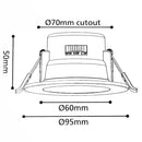 EGLO Tri Colour LED Downlight 6W (70mm)
