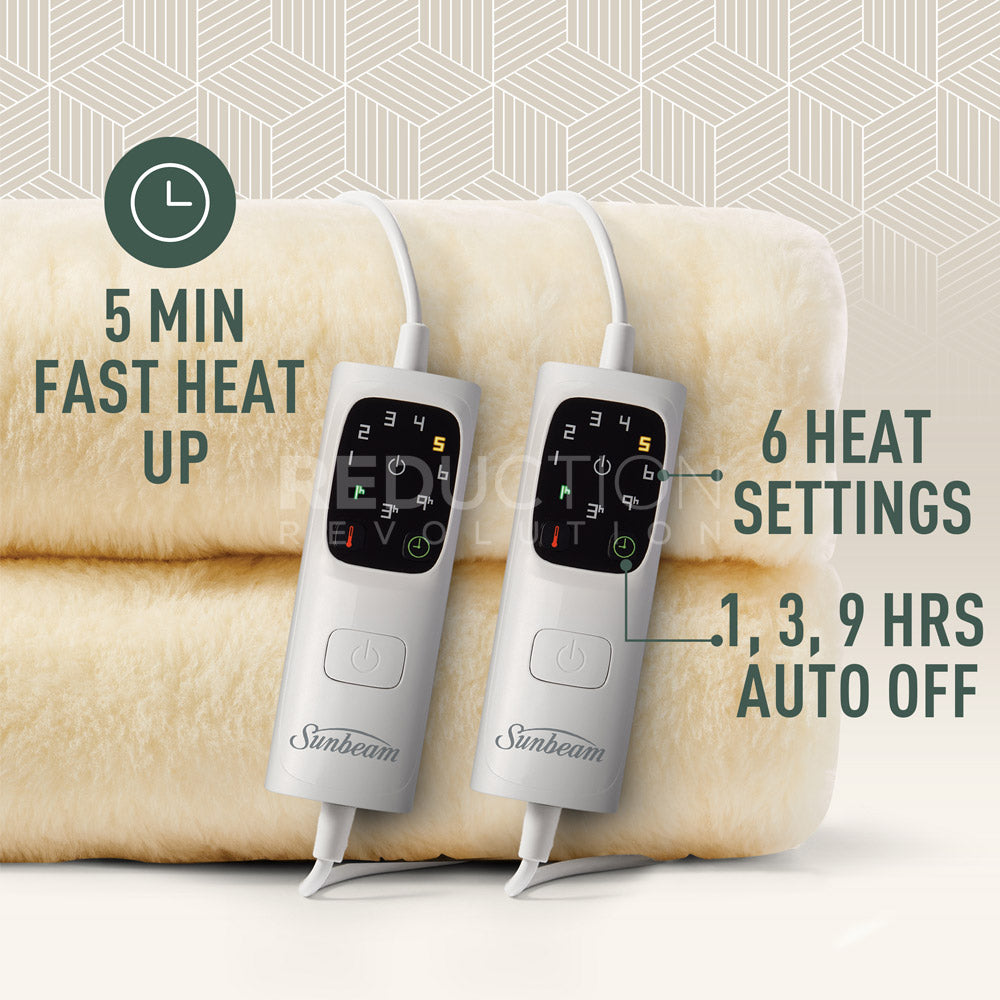 Sunbeam King Bed 100 Australian Wool Electric Blanket