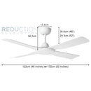 EGLO Aloha Ceiling Fan Dimensions