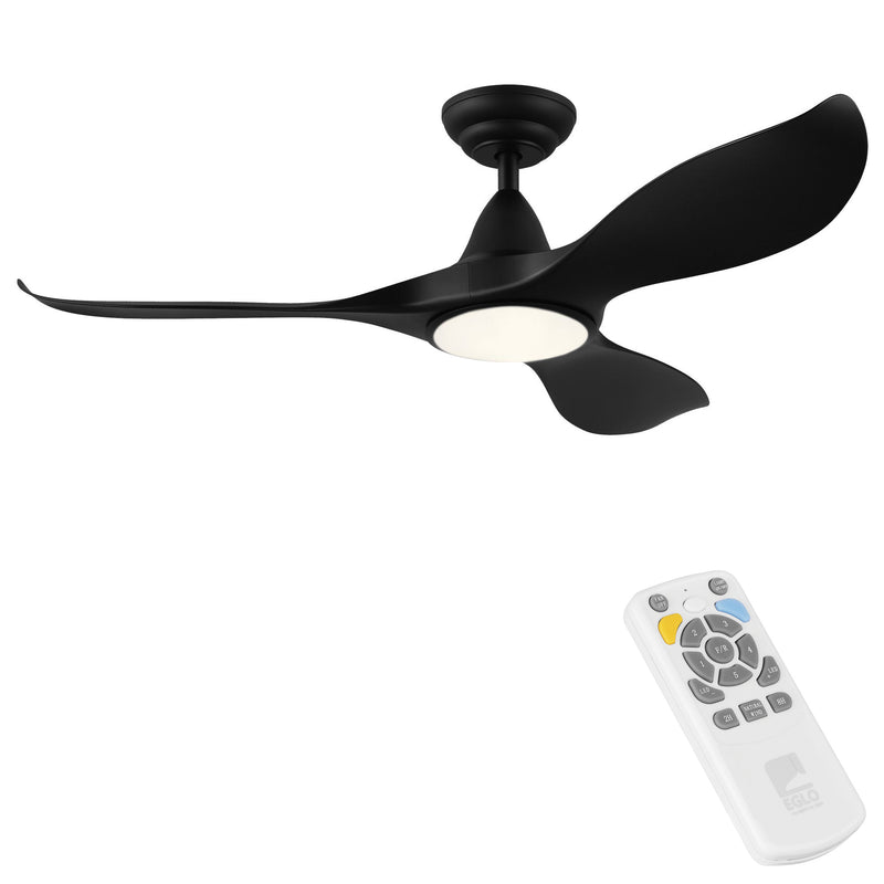 EGLO Noosa Black Ceiling Fan With Light