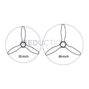 Noosa ceiling fan size comparison 52 and 60 inch