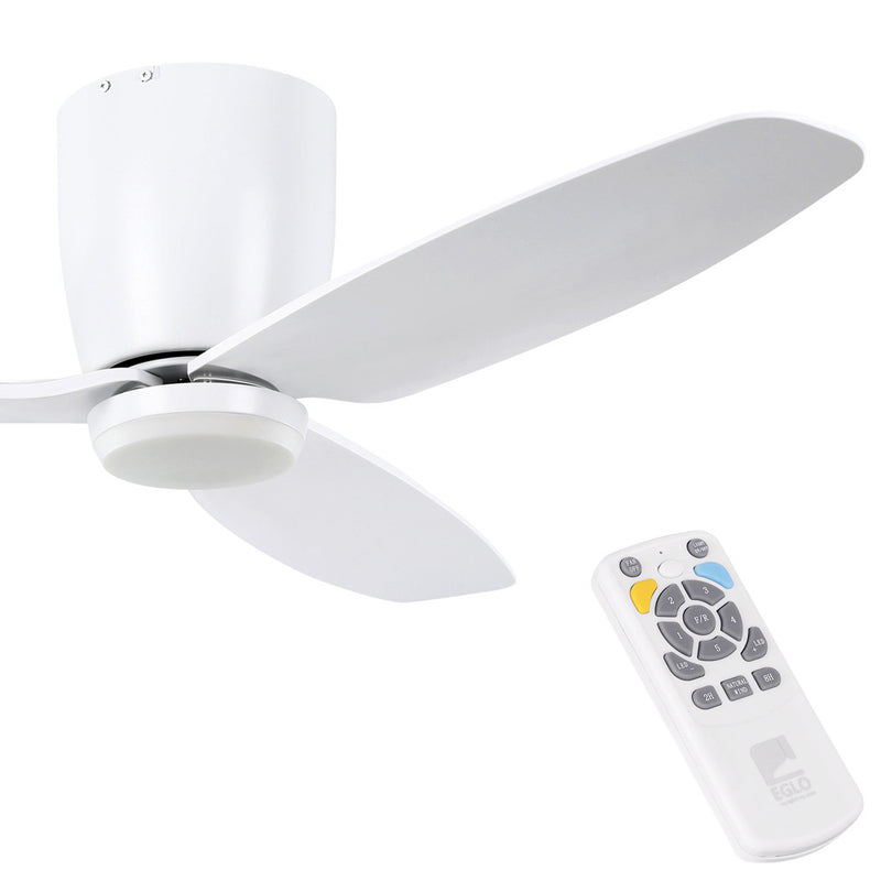 EGLO Seacliff White DC Ceiling Fan With Light