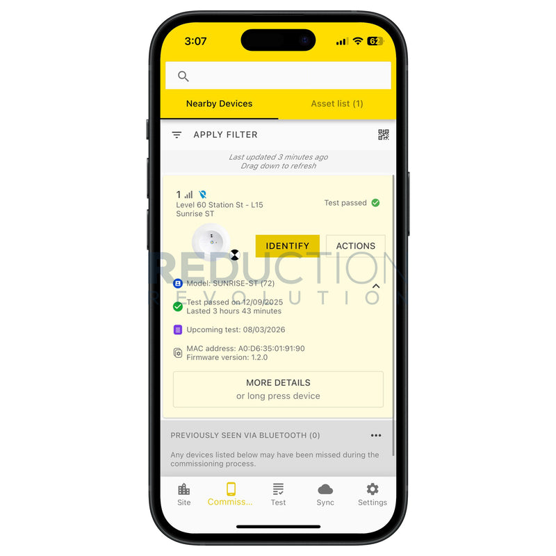 Example Elumen Emergency Lighting App Screenshot