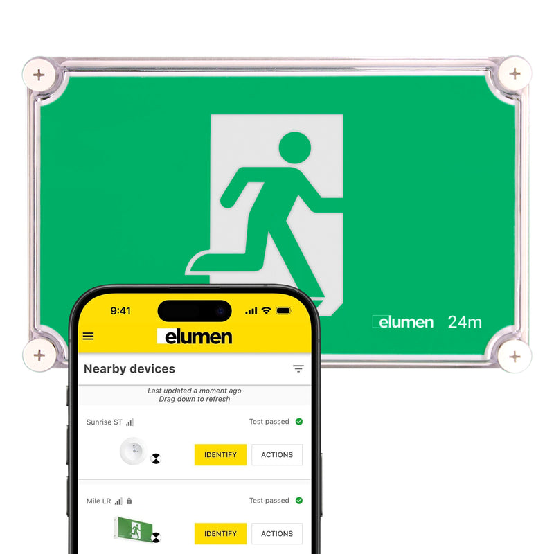 Elumen Self-Test Weatherproof Exit Light