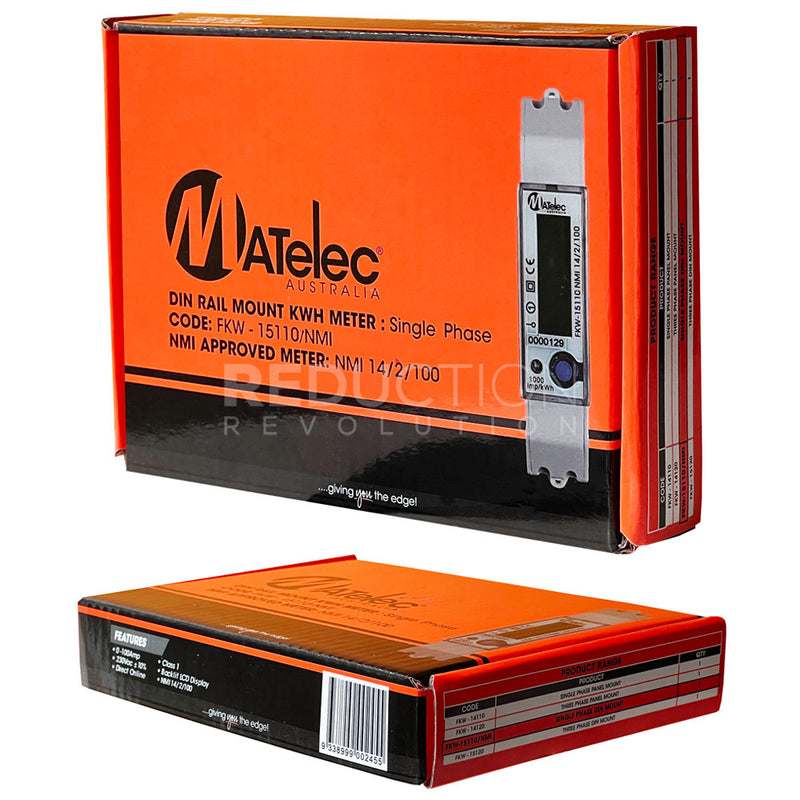 MATelec NMI Approved Sub Meter - Single Phase, 100A