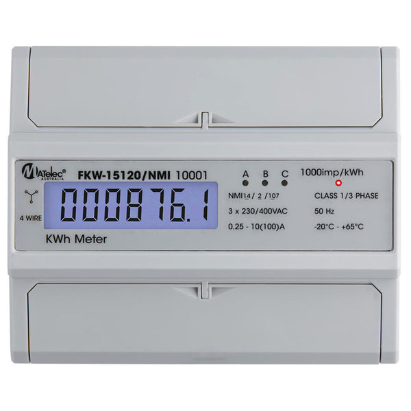 MATelec NMI Approved Sub Meter - 3 Phase, 100A