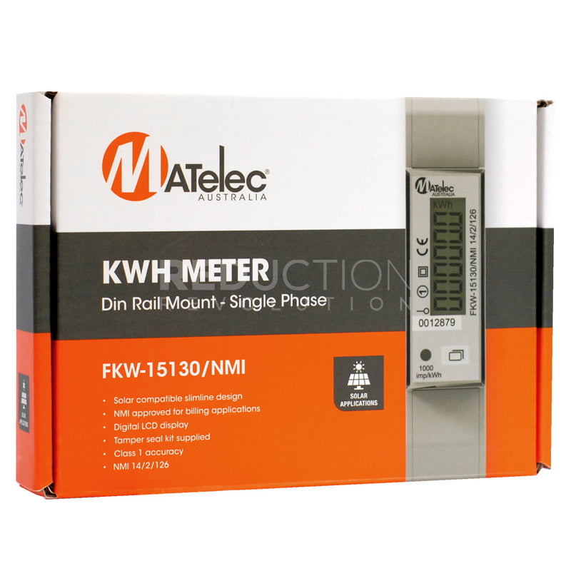 MATelec NMI Approved Sub Meter - Single Phase, 100A