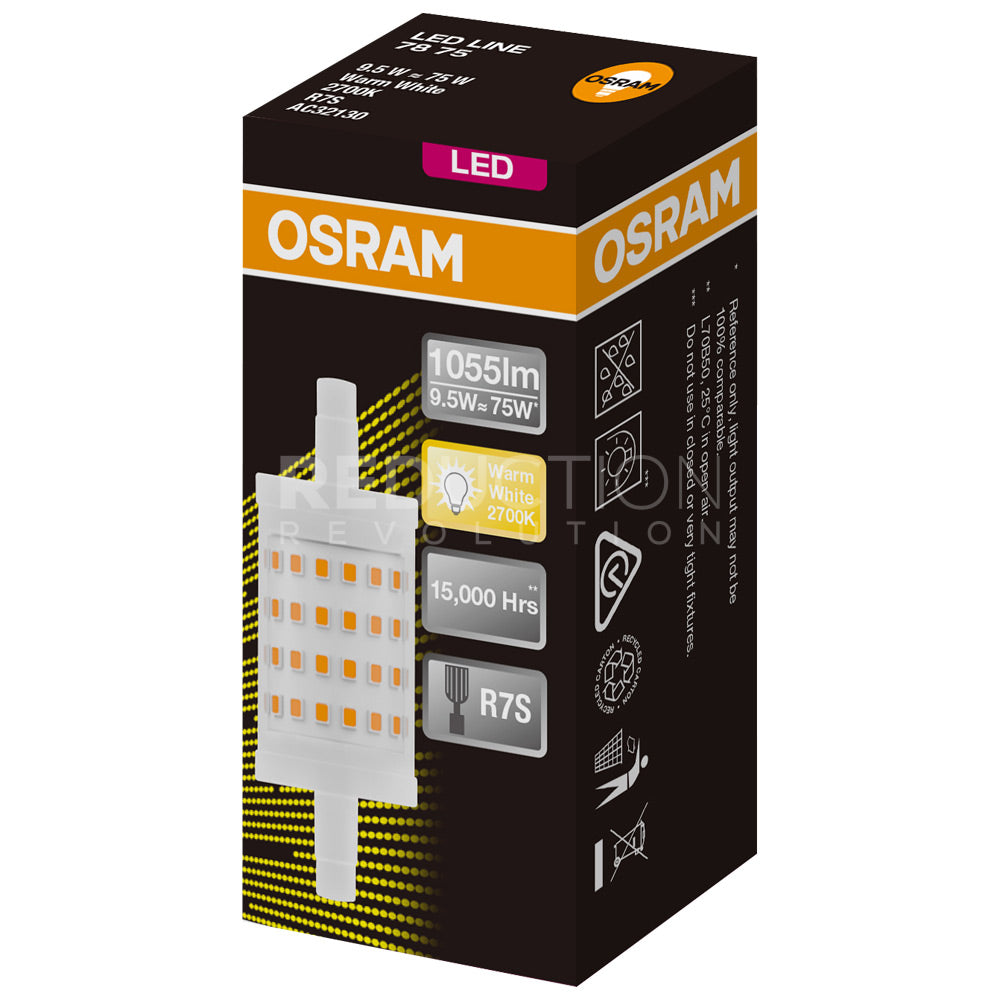 78mm R7s Dimmable LED Light Bulb 9.5W by Osram