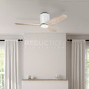 EGLO Seacliff White & Oak Ceiling Fan With Light