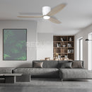 EGLO Seacliff White & Oak Ceiling Fan With Light