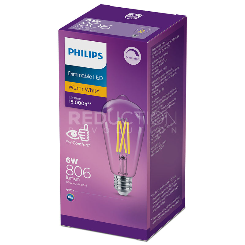 Es Led Lamp Philips ST64 E27 (ES) LED Light Bulb 6W Dimmable