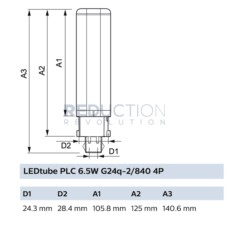 G24Q-2 LED Dimensions