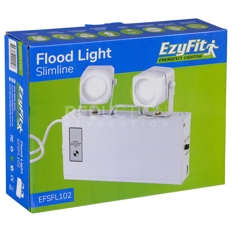 EzyFit LED Emergency Backup Floodlight 2 x 3W