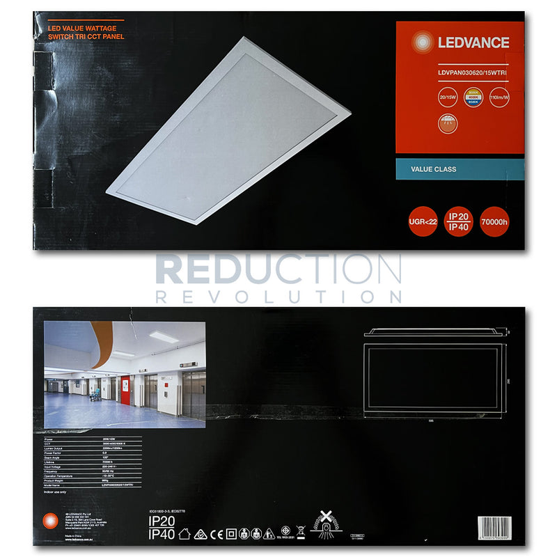 Tri Panel Led 600 x 300 LED Panel Light Troffer With Tri Colour Switch
