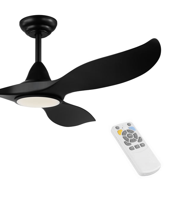 Modern Black Ceiling Fan With Light & Remote