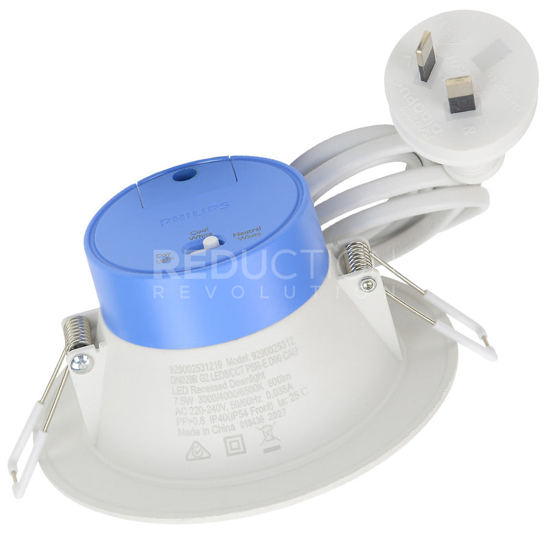 Philips Tri Colour LED Downlight 7.5W Dimmable (90mm)