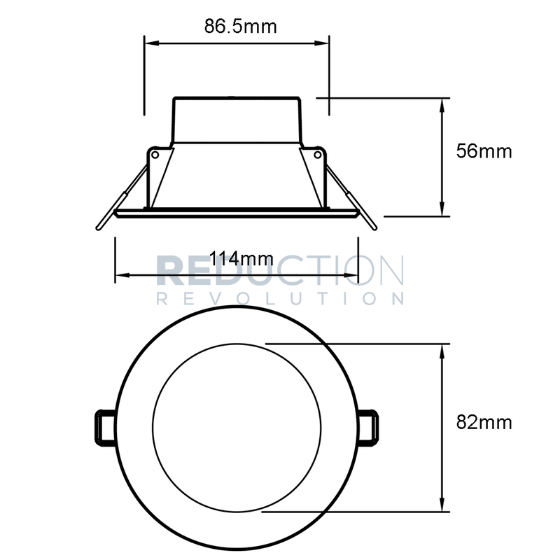Rectangle Downlight Size Philips 90mm LED Downlight 7.5W Dimmable & Tri Colour