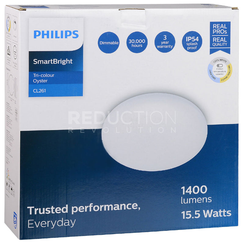 Philips Tri Colour LED Oyster Light Dimmable