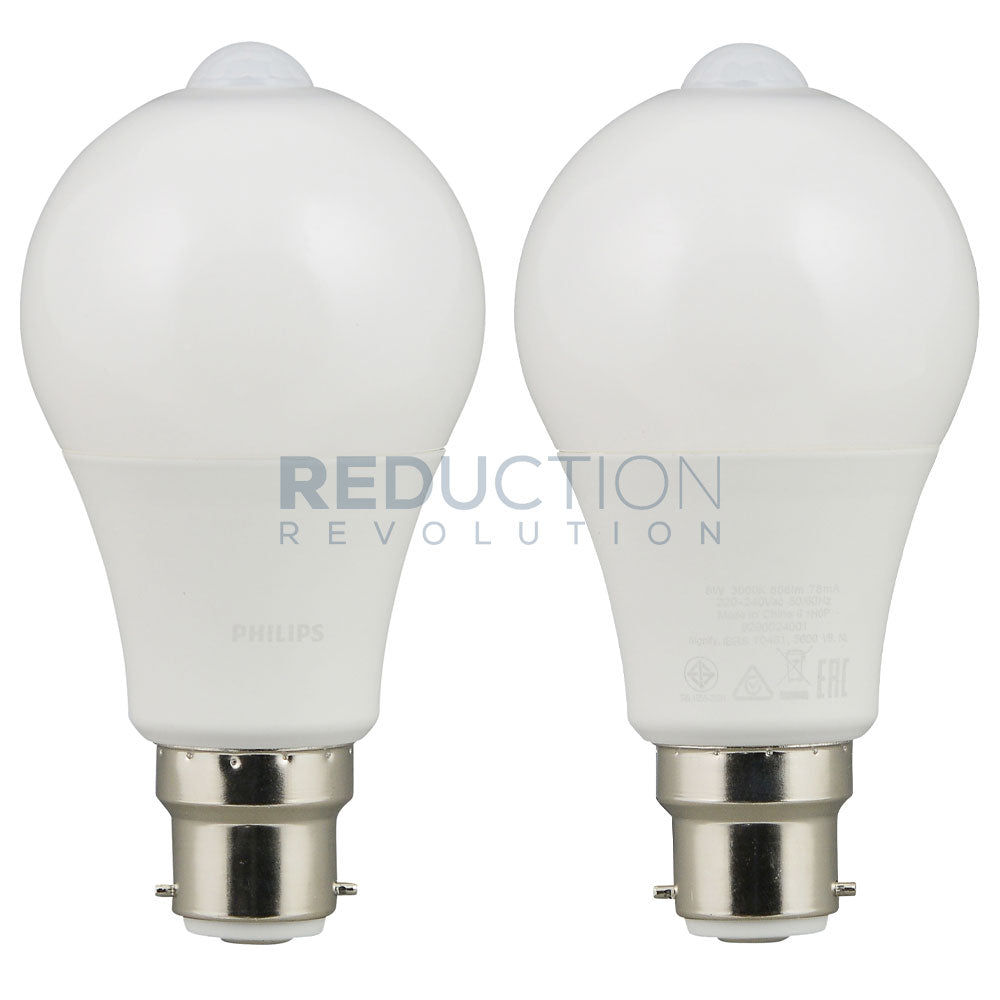 Philips Motion Sensor Light Bulb - PIR B22 LED 8W