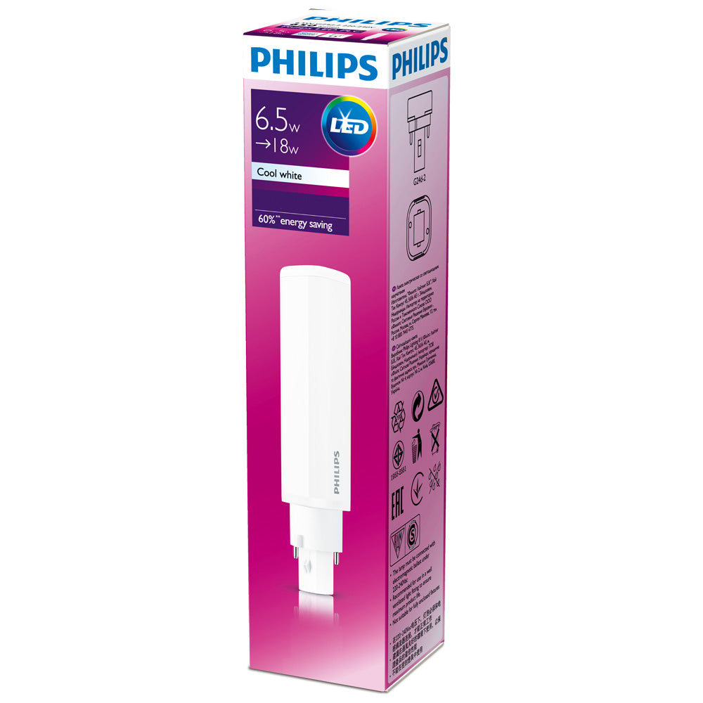 G24d-2 LED - Philips CorePro 6.5W (18W) 2-Pin Light Bulb