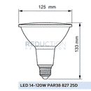 PAR38 LED Dimensions