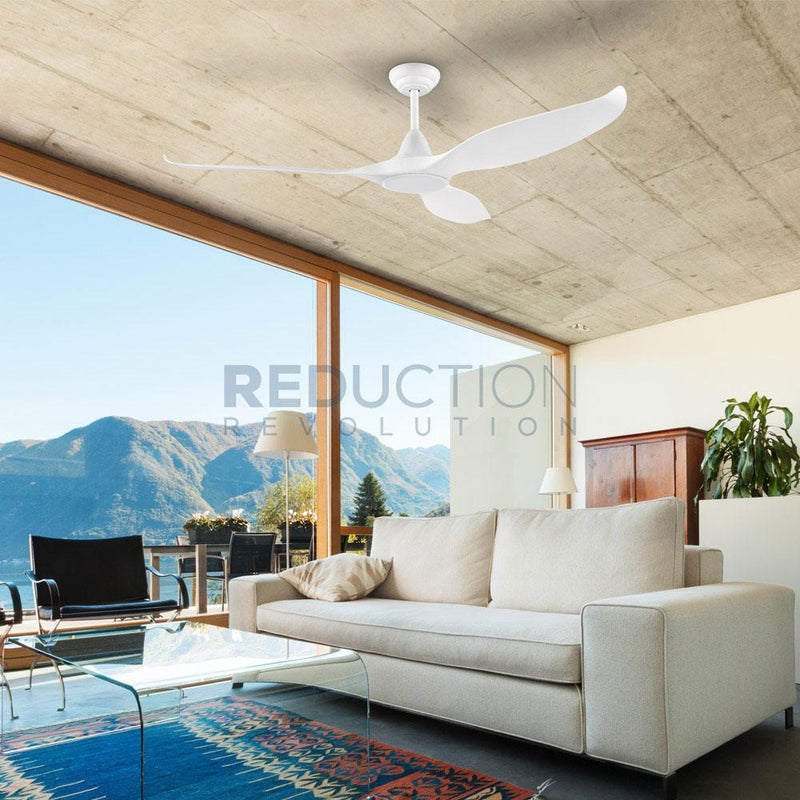 EGLO Noosa White Ceiling Fan in a Living Room
